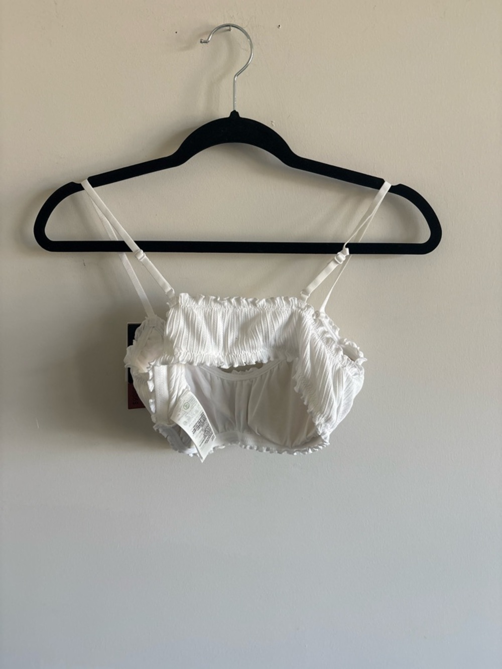 H&M White Ribbed Ruffle Bralette - Picture 3 of 3